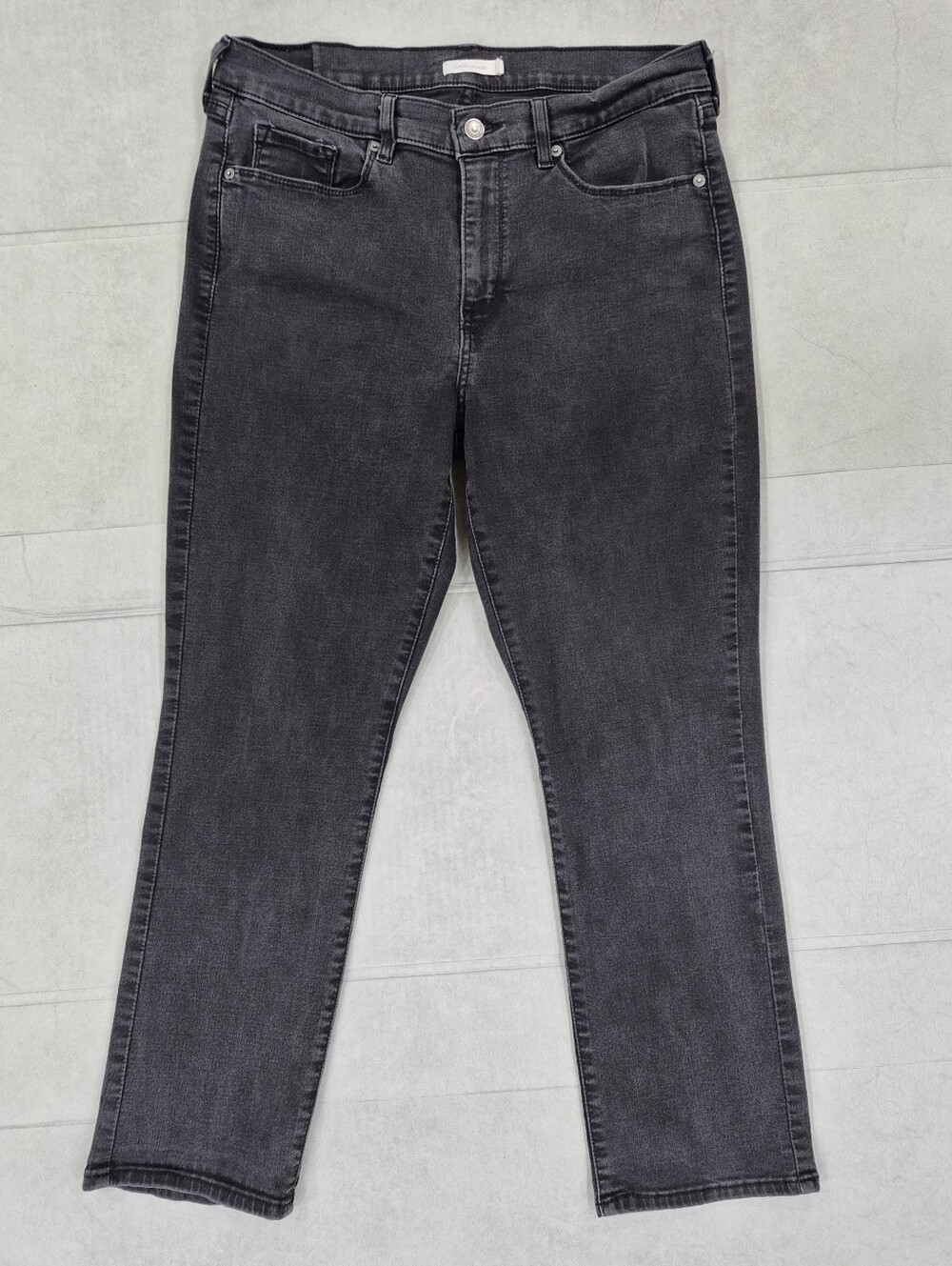 Levi's Classic Straight jeans women's 14 Short black mid rise stretch